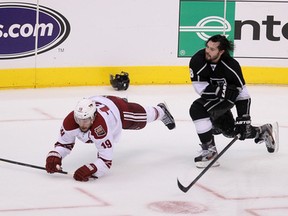 Briefly unhelmeted, Drew Doughty cuts a dashing figure like a modern-day Brad Park.