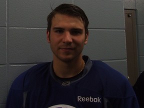 Mitch Moroz after his first day of pro camp, the latest of a flurry of "firsts" for the local product.