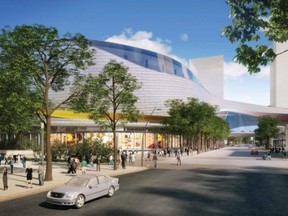 An artist's rendering of Edmonton's proposed downtown arena