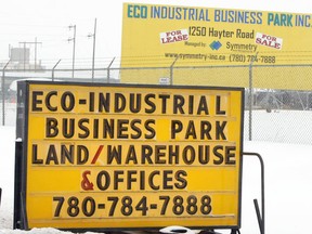 A bill board near an industrial area. Photo by Brian Gavriloff, Edmonton Journal