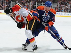 Antti Tyrvainen in pre-season action with the Oilers