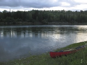 View from an island just downstream of Devon. Photo by Crystal McPhee.