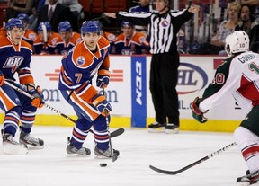 Jordan Eberle and the rest of the Oklahoma City Barons couldn't find a way to score in San Antonio on Sunday.