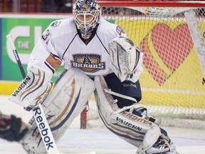 In his second professional season, netminder Olivier Roy has made a smooth step up in class from the ECHL to AHL. (Photo by Steven Christy/OKC Barons)