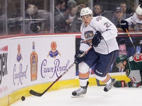November 3, 2012: The Oklahoma City Barons play the Houston Aeros in an American Hockey League game at the Cox Convention Center in Oklahoma City.