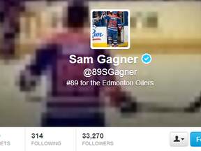 Oilers centre Sam Gagner's Twitter account