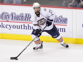 Taylor Fedun missed the entire 2011-12 season recovering from a broken leg after racing for an iced puck. (Photo: Steven Christy/OKC Barons)