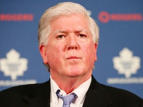 Former Toronto Maple Leafs GM Brian Burke attends a news conference in Toronto on Jan. 12, 2013. Burke, who was fired by the Maple Leafs earlier that week, resurfaced in the NHL on Thursday, Feb. 21, in a scouting role with the Anaheim Ducks. Photo by Chris Young/The Canadian Press