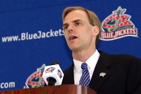 ** FILE ** In this June 15, 2007 file photo, Columbus Blue Jackets general manager Scott Howson speaks during a news conference in Columbus, Ohio. The Columbus Blue Jackets have fired general manager Scott Howson. THE CANADIAN PRESS/AP-Terry Gilliam