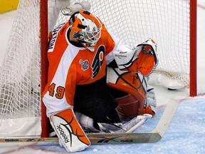 Michael Leighton's surprise appearance in the 2010 Stanley Cup Finals rather definitively did not end well. . (REUTERS/Gary Hershorn)