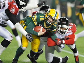Edmonton Eskimos quarterback Matt Nichols in 2012 CFL action against the Calgary Stampeders.