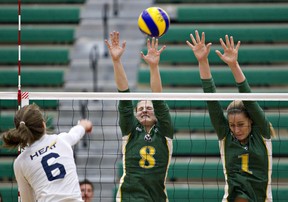 The Pandas volleyball squad plays host to the Manitoba Bisons this weekend in Canada West quarterfinal action. JASON FRANSON/EDMONTON JOURNAL.