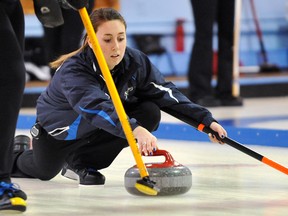 ED KAISER/EDMONTON JOURNAL

NAIT Ooks skip Karynn Flory looks down as she throws her rock in a round-robin game at the Canadian Colleges Athletic Association curling championships at the Avonair Curling Club on March 21, 2013.