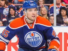 Edmonton Oilers defenceman Mark Fistric in action Feb. 23, 2013, at Rexall Place. Photo by Derek Leung, Getty Images