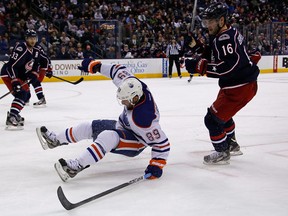 Edmonton Oilers have taken such a pratfall on their current road trip that they've tumbled below Columbus Blue Jackets to last place in the NHL's Western Conference.(Photo by Kirk Irwin/Getty Images)