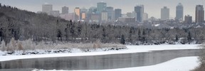 A frosty city skyline by John Lucas/Edmonton Journal.