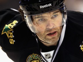 The Dallas Stars have trade Jaromir Jagr (pictured) to Boston, as well as Derek Roy to Vancouver. (Photo: Ronald Martinez/Getty Images)