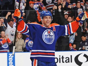 Oilers fans have had some good times this season, many of them engineered by Taylor Hall. (Photo: Derek Leung/Getty Images North America)