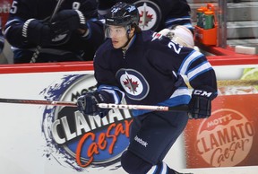 Winnipeg Jets rookie defenceman Zach Redmond. Getty Images photo
