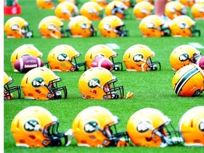 Day 1 of Edmonton Eskimos training camp at Commonwealth Stadium in Edmonton on June 2, 2013.