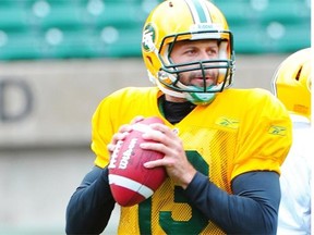 Quarterback Mike Reilly at training camp at Commonwealth Stadium in Edmonton on June 2, 2013.
Photograph by: Bruce Edwards, Edmonton Journal