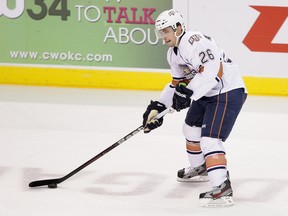 Mark Arcobello has blossomed into one of the top players in the AHL. But for how long? (Photo: Steven Christy/OKC Barons)