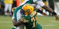 Defensive end Shawn Lemon played in 12 games, 11 as a starter, for the Edmonton Eskimos in 2012. Edmonton Journal photo