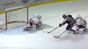 Evan Campbell in action for the Langley Rivermen of the BCHL.