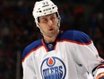 Defenceman Colten Teubert plays against the Anaheim Ducks as a member of the Edmonton Oilers on April 1, 2012.