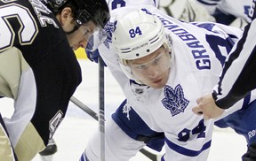 Mikhail Grabovski settles in to the faceoff dot. (Photo: Justin K. Aller/Getty Images North America)