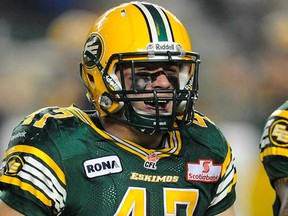 Edmonton Eskimos linebacker JC Sherritt will be out of the CFL team's lineup indefinitely following surgery to his broken left thumb.