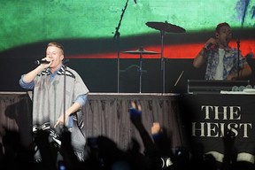 Macklemore. left, and Ryan Lewis at the Shaw Conference Centre in Edmonton. Photo by Ian Stewart/Edmonton Journal.