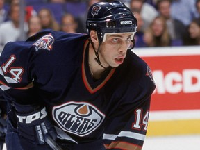 Forward Domenic Pittis lines up during a game against the Los Angeles Kings in November 2001.