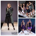 photos: (left) Heather Curtis coat, by Kelly Rosborough; (top) celebrity showcase by Vivid Vision; (bottom) emerging designers, by Donna Lynn Photography