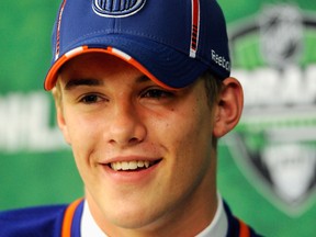Defenceman Oscar Klefbom at the NHL Entry Draft in June 2011 after being selected 19th overall by the Edmonton Oilers.