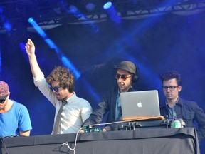 Don't they look excited? Passion Pit played a DJ set at Sonic Boom on Sunday, Sept. 1 at Northlands in Edmonton. Photo by Shaughn Butts/Edmonton Journal.