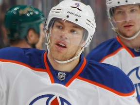 Edmonton Oilers forward Taylor Hall. Back to the wing at pracitce today.