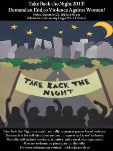 Take Back the Night Poster 2013