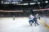 Dale Weise hits Taylor Hall in the head during last Saturday's game at Rexall Place.