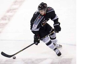 Vancouver Giants' Carter Popoff competed against the Kamloops Blazers in Western Hockey League action Friday night at the Pacific Coliseum. Both B.C. teams have had a rough start to the season.