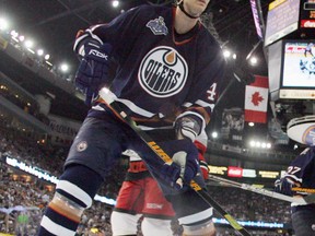 Chris Pronger of the Edmonton Oilers during game three of the 2006 NHL Stanley Cup Finals on June 10, 2006 at Rexall Place in Edmonton, Alberta, Canada.