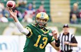 Edmonton Eskimos quarterback Mike Reilly makes a throw against the Montreal Alouettes on Saturday.