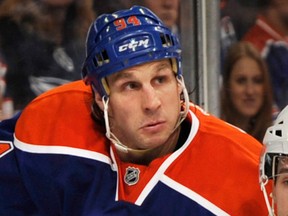 Forward Ryan Smyth will be a healthy scratch for the Edmonton Oilers on Monday night, Oct. 7, 2013, as the NHL team takes on the visiting New Jersey Devils.