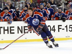 Edmonton Oilers legend Wayne Gretzky skates during the Legends game at the Heritage Classic held at Commonwealth Stadium Nov. 22, 2003.