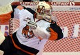 Medicine Hat Tigers goalie Marek Langhammer.