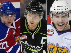 From left, Edmonton Oil Kings players Curtis Lazar, Griffin Reinhartand Mitchell Moroz have been tagged to play for the WHL select squad in the Subway Super Series Nov. 27 in Red Deer and Nov. 28 in Lethbridge against the Russian junior national team.