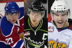 From left, Edmonton Oil Kings players Curtis Lazar, Griffin Reinhartand Mitchell Moroz have been tagged to play for the WHL select squad in the Subway Super Series Nov. 27 in Red Deer and Nov. 28 in Lethbridge against the Russian junior national team.