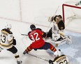 Tomas Kopecky crashes the net in a game against Boston. (Photo: Joel Auerbach/Getty Images)