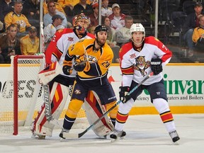 Edmonton Oilers will see a couple of familiar faces on the Florida Panthers back end, including Tom Gilbert. In other news, Jacob Markstrom is tall. (Frederick Breedon/Getty Images North America)