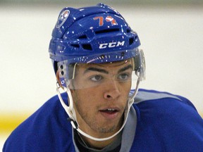 Darnell Nurse skates during a scrimmage at the Edmonton Oilers Development Camp held at Millenium Place in Sherwood Park on July 9, 2013.